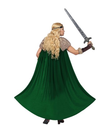 DISFRAZ DE VIKINGA DELUXE CAPA VERDE