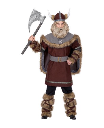 DISFRAZ DE VIKINGO HOMBRE MARRON