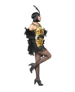 DISFRAZ DE CHARLESTON LENTEJUELAS DORADO 2