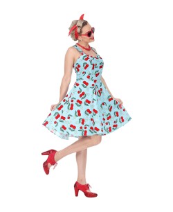 DISFRAZ DE PIN UP CEREZAS AZUL 2
