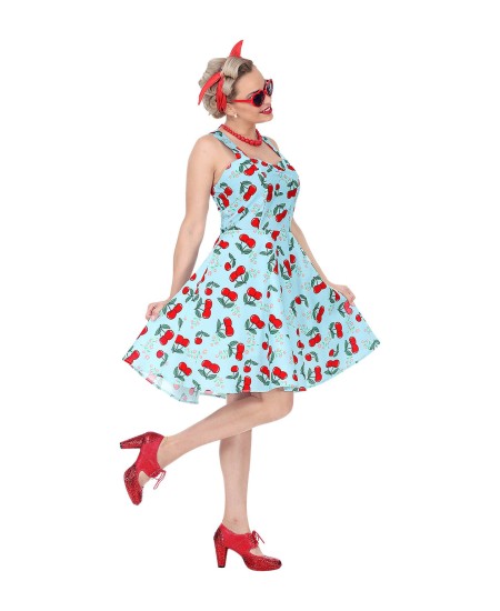 DISFRAZ DE PIN UP CEREZAS AZUL PARA MUJER