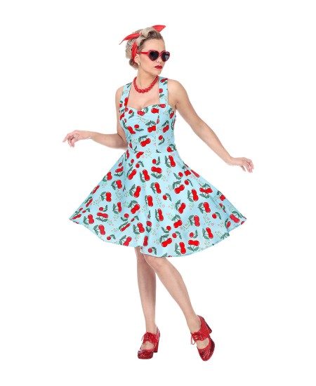 DISFRAZ DE PIN UP CEREZAS AZUL PARA MUJER