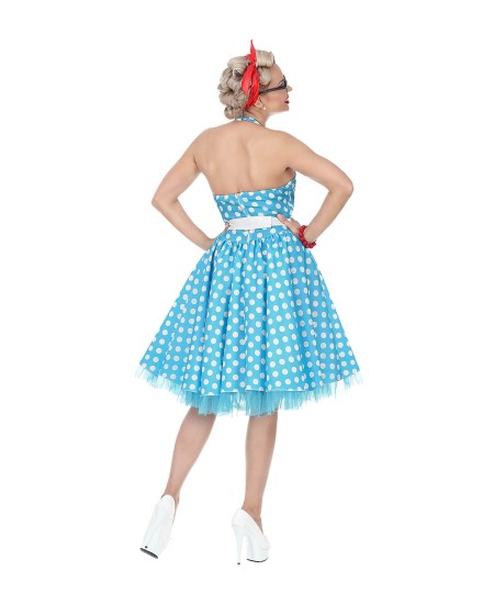 DISFRAZ DE AÑOS 50 TOPOS AZUL PARA MUJER