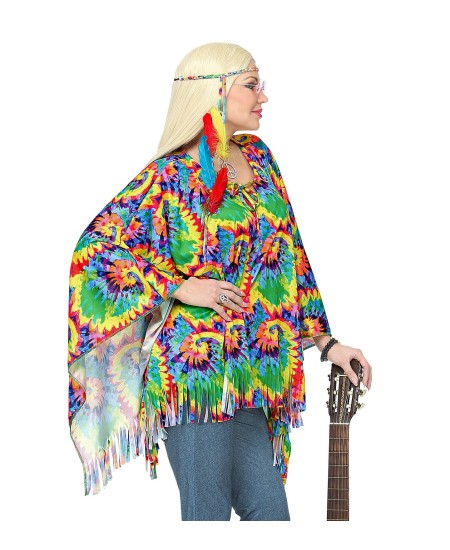 PONCHO HIPPIE COLORES PSICODELICOS PARA MUJER