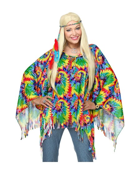 PONCHO HIPPIE COLORES PSICODELICOS PARA MUJER