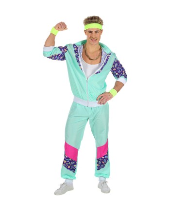 DISFRAZ DE AÑOS 80 HOMBRE CHANDAL AGUAMARINA