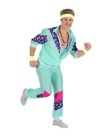 DISFRAZ DE AÑOS 80 HOMBRE CHANDAL AGUAMARINA PARA HOMBRE