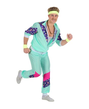 DISFRAZ DE AÑOS 80 HOMBRE CHANDAL AGUAMARINA