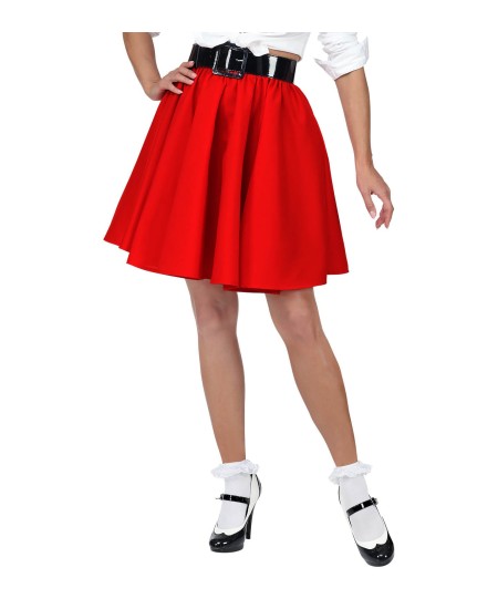 FALDA ROJA AÑOS 50 ROCK AND ROLL PARA MUJER