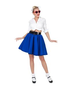 FALDA AZUL AÑOS 50 ROCK AND ROLL PARA MUJER