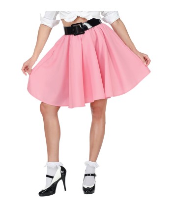 FALDA ROSA AÑOS 50 ROCK AND ROLL PARA MUJER