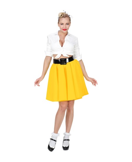 FALDA AMARILLA AÑOS 50 ROCK AND ROLL PARA MUJER