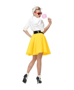 FALDA AMARILLA AÑOS 50 ROCK AND ROLL PARA MUJER 2