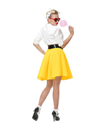 FALDA AMARILLA AÑOS 50 ROCK AND ROLL PARA MUJER