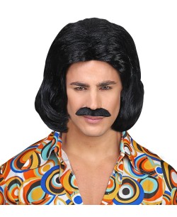 PELUCA AÑOS 70 HOMBRE MORENA CON BIGOTE 2