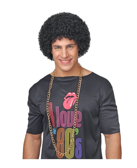 PELUCA RIZADA MORENA/NEGRA MICRORIZO AÑOS 70