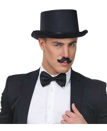 SET 6 BIGOTES SEÑORITO NEGROS CON ADHESIVO