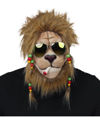 CARETA DE LEON RASTAFARI CON GAFAS