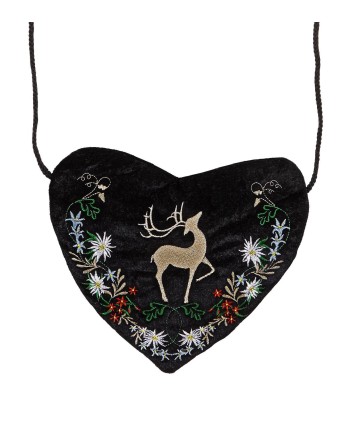 BOLSO CORAZON DE TERCIOPELO CIERVO