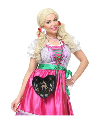 BOLSO CORAZON DE TERCIOPELO CIERVO