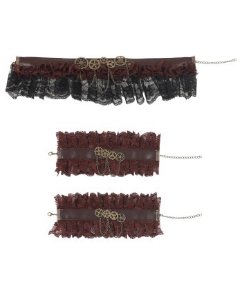 COLLAR Y MUÑEQUERAS DE ENCAJE STEAMPUNK