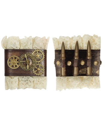 MULEQUERAS DE STEAMPUNK ENCAJE Y ENRGRANAJES