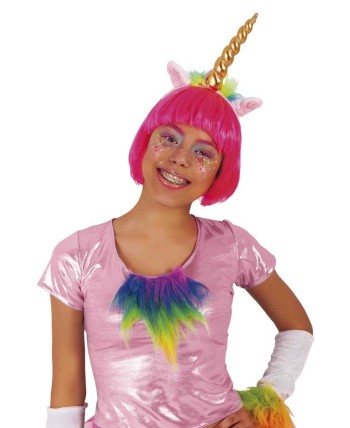 DIADEMA UNICORNIO CUERNO DORADO