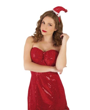 DIADEMA GORRO DE PAPA NOEL CON CASCABEL