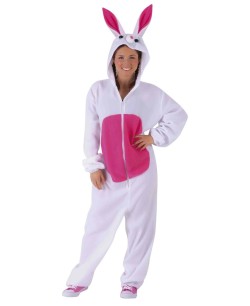 DISFRAZ DE CONEJO BLANCO Y ROSA PARA MUJER