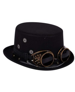 CHISTERA STEAMPUNK NEGRA CON GAFAS
