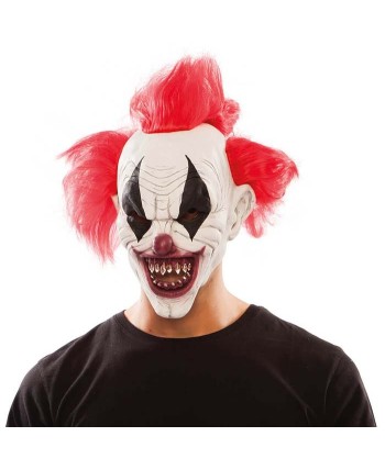 CARETA PAYASO DIABOLICO PELO ROJO Y OJOS ROMBOS