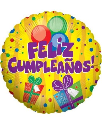 GLOBO DE HELIO FELIZ CUMPLEAÑOS REGALOS
