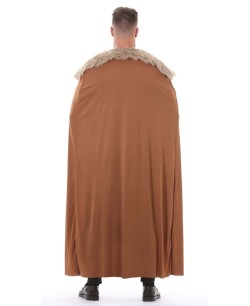 DISFRAZ DE GUERRERO MEDIEVAL CON CAPA MARRON PARA HOMBRE 2