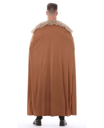 DISFRAZ DE GUERRERO MEDIEVAL CON CAPA MARRON PARA HOMBRE