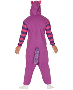 DISFRAZ DE GATO BUZO ALICIA RAYADO ROSA Y MORADO PARA HOMBRE 2