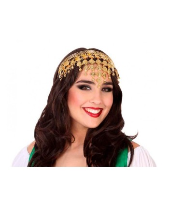 DIADEMA ZINGARA MONEDAS DORADO
