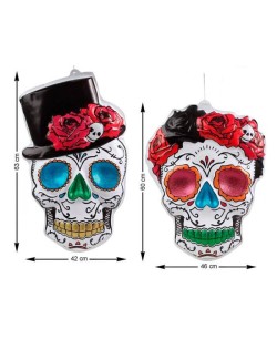 PLAFONES CATRINA O ESQUELETO DECORADAS CON BRILLANTINA