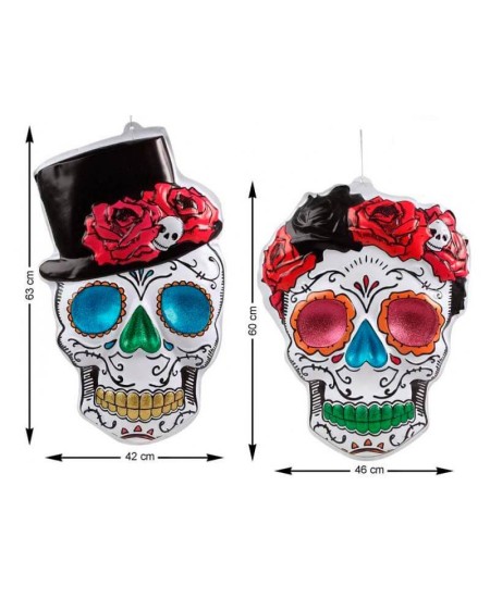 PLAFONES CATRINA O ESQUELETO DECORADAS CON BRILLANTINA