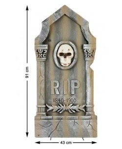LAPIDA GIGANTE LUZ CON CALAVERA RELIEVE