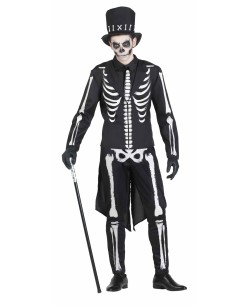 DISFRAZ DE ESQUELETO CHAQUE DIA DE MUERTOS PARA HOMBRE