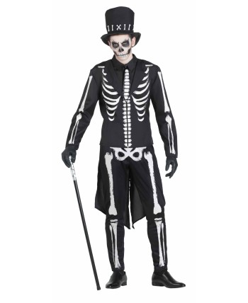 DISFRAZ DE ESQUELETO CHAQUE DIA DE MUERTOS PARA HOMBRE