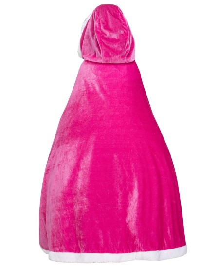 CAPA ROSA CON CAPUCHA TERCIOPELO NIÑA
