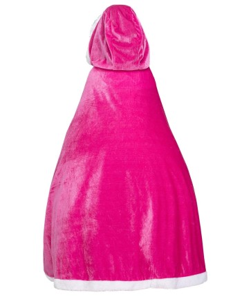 CAPA ROSA CON CAPUCHA TERCIOPELO NIÑA