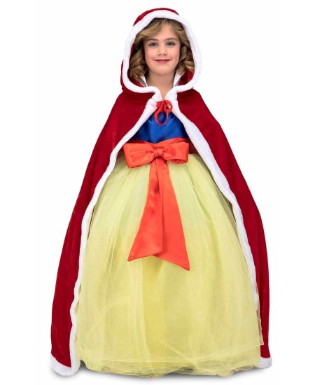 CAPA ROJA CON CAPUCHA TERCIOPELO PARA NIÑA