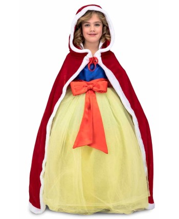 CAPA ROJA CON CAPUCHA TERCIOPELO NIÑA