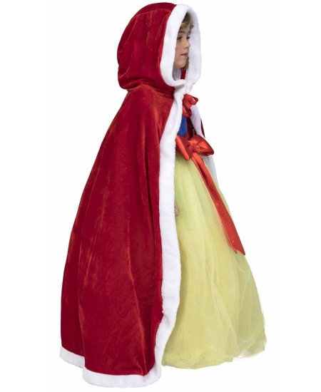 CAPA ROJA CON CAPUCHA TERCIOPELO NIÑA