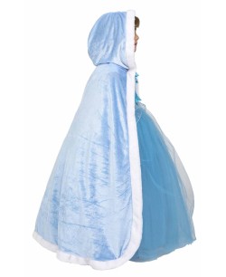 CAPA AZUL CON CAPUCHA TERCIOPELO NIÑA 2