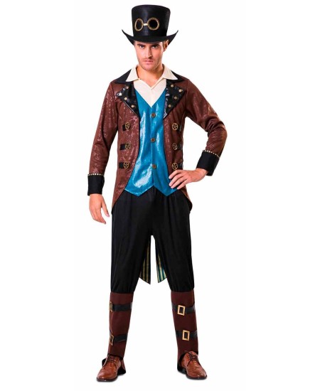DISFRAZ DE STEAMPUNK HOMBRE CHALECO AZUL PARA HOMBRE