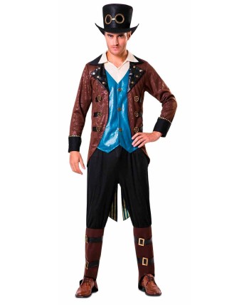 DISFRAZ DE STEAMPUNK HOMBRE CHALECO AZUL PARA HOMBRE