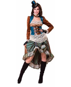 DISFRAZ DE  STEAMPUNK LADY CORSE AZUL PARA MUJER